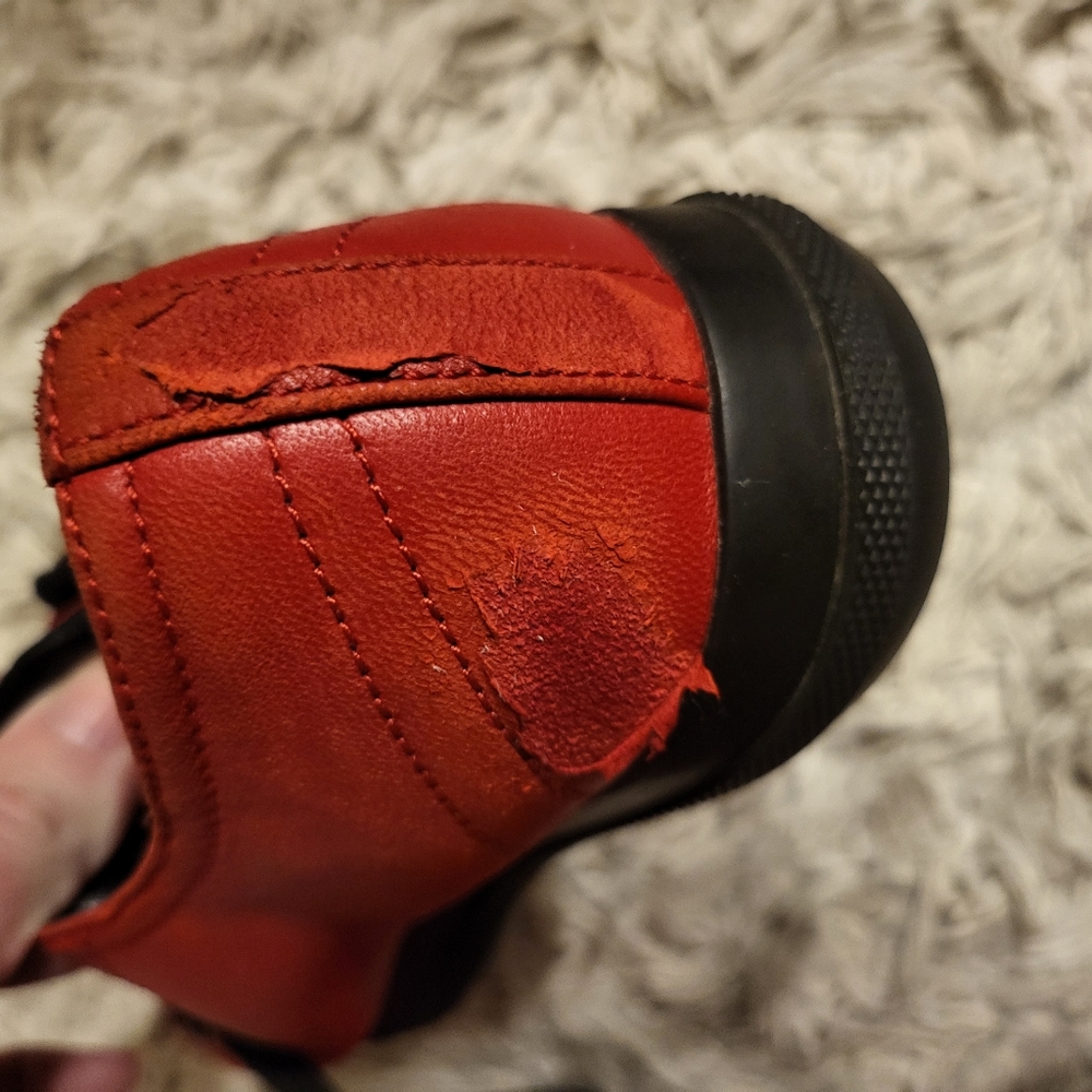 100% AUTHENTIC VIBRANT RED PRADA LEATHER SNEAKERS TRAINERS UNISEX ADULTS KIDS - Picture 11 of 16